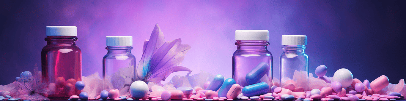 image of different drug pills on a surface