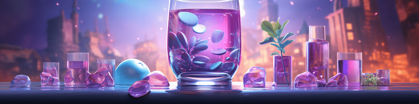 image of drug pills surrounding a glass of water symbolizing drug consumption