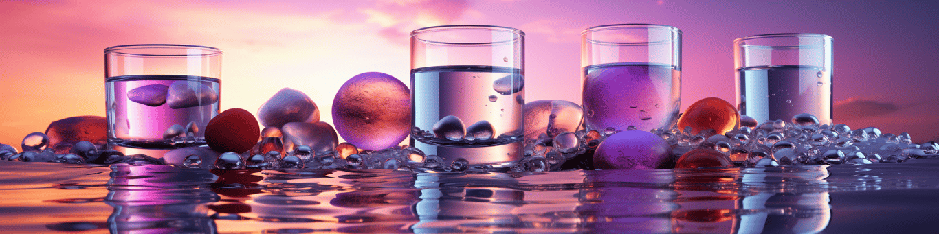 image of drug pills surrounding a glass of water symbolizing drug consumption