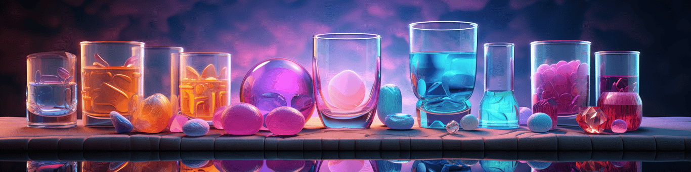 image of drug pills surrounding a glass of water symbolizing drug consumption
