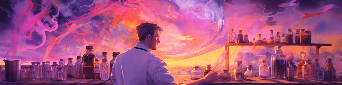 image of a doctor in a lab doing drug, clinical research