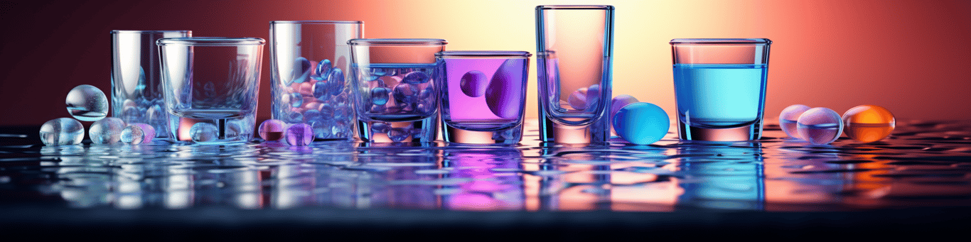image of drug pills surrounding a glass of water symbolizing drug consumption