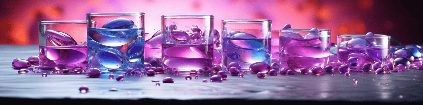 image of drug pills surrounding a glass of water symbolizing drug consumption