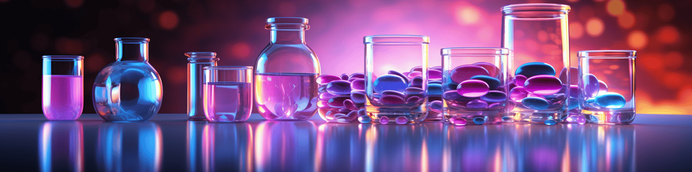 image of drug pills surrounding a glass of water symbolizing drug consumption