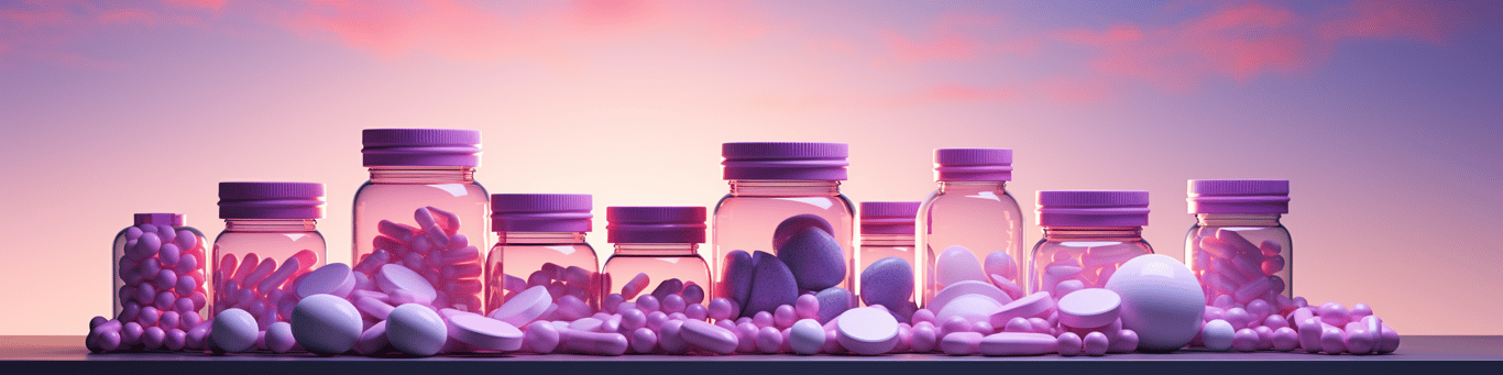 image of different drug pills on a surface