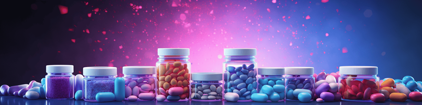 image of different drug pills on a surface