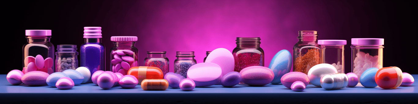 image of different drug pills on a surface