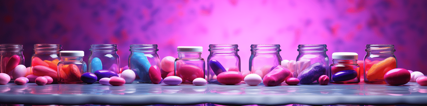 image of different drug pills on a surface