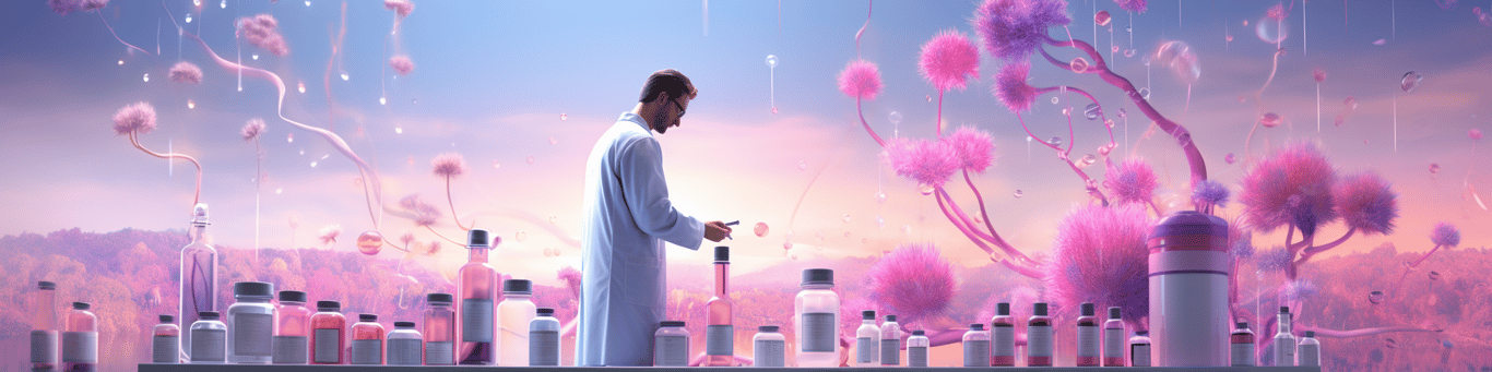 image of a doctor in a lab doing drug, clinical research