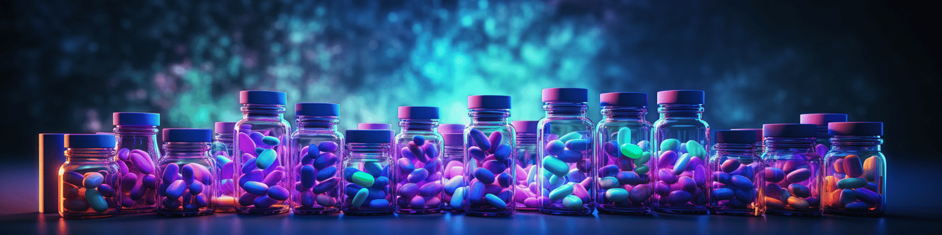 image of different drug pills on a surface