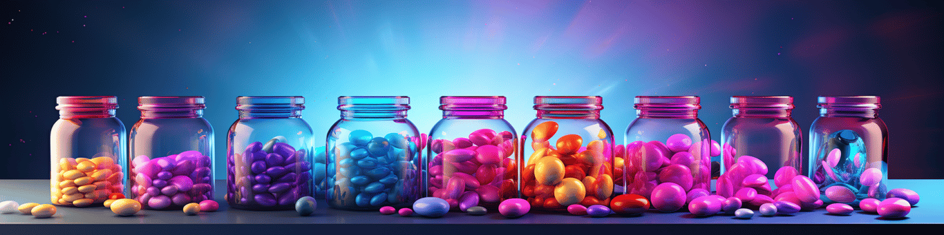 image of different drug pills on a surface