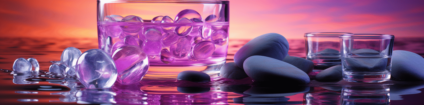 image of drug pills surrounding a glass of water symbolizing drug consumption