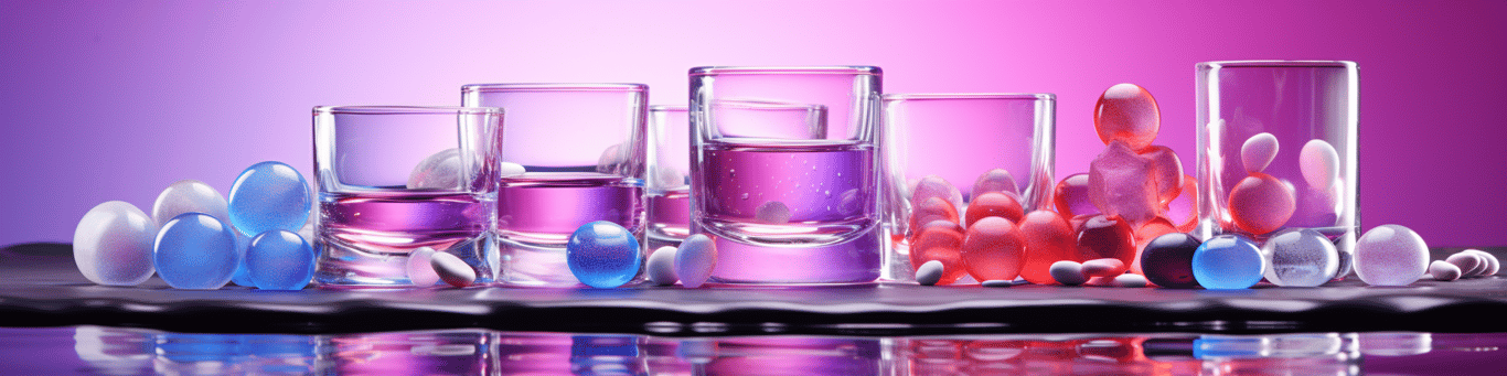 image of drug pills surrounding a glass of water symbolizing drug consumption