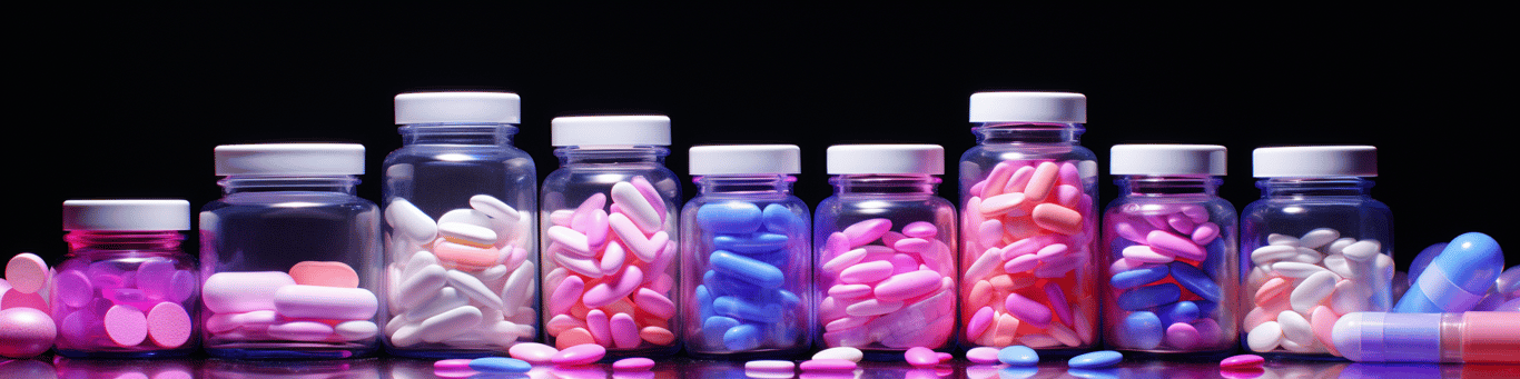 image of different drug pills on a surface