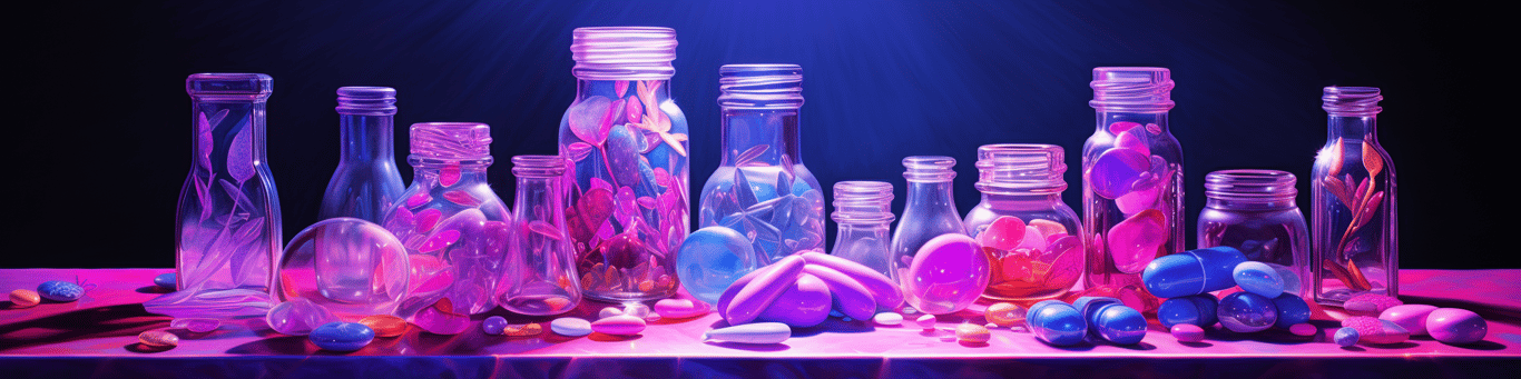 image of different drug pills on a surface