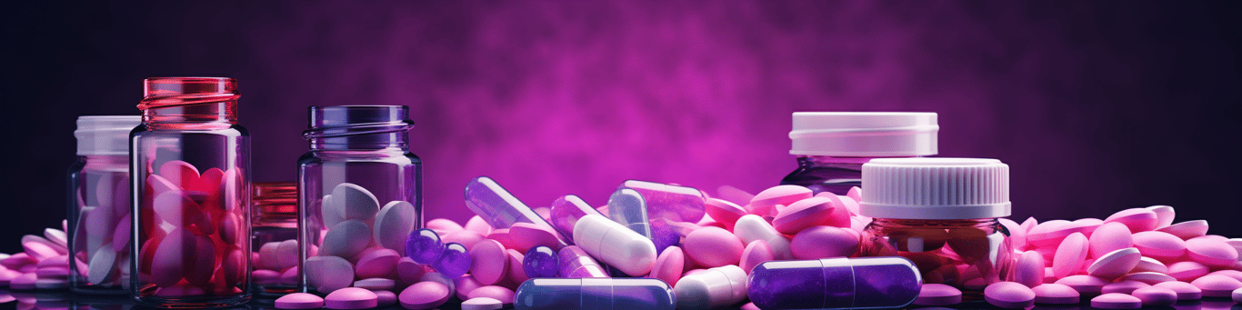 image of different drug pills on a surface