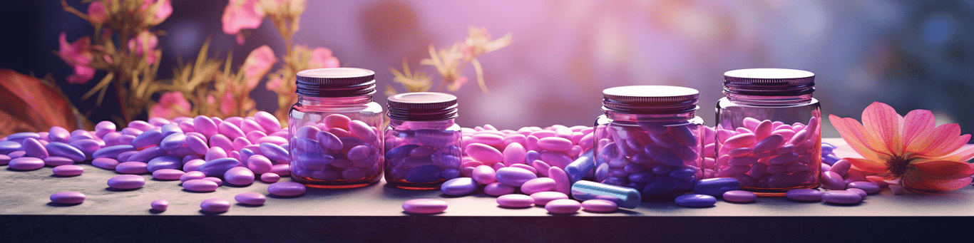 image of different drug pills on a surface