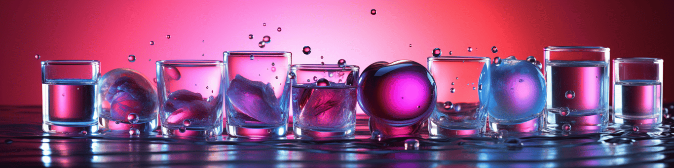 image of drug pills surrounding a glass of water symbolizing drug consumption
