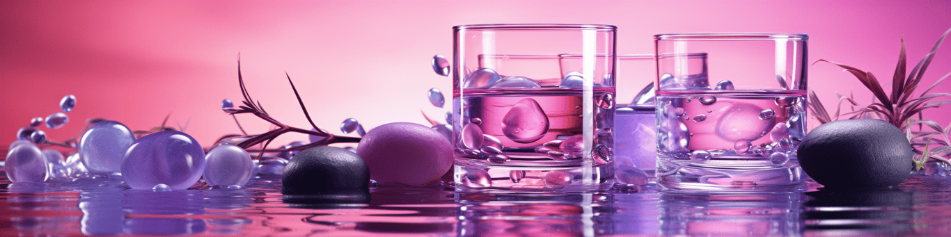 image of drug pills surrounding a glass of water symbolizing drug consumption