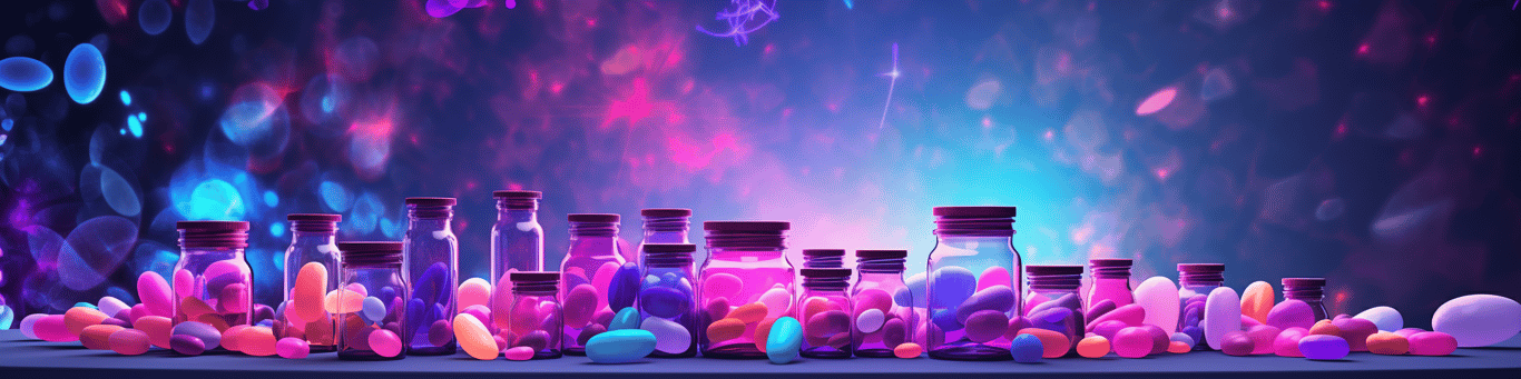 image of different drug pills on a surface