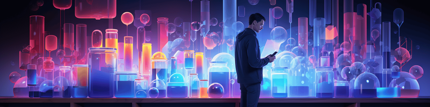 image of a doctor in a lab doing drug, clinical research