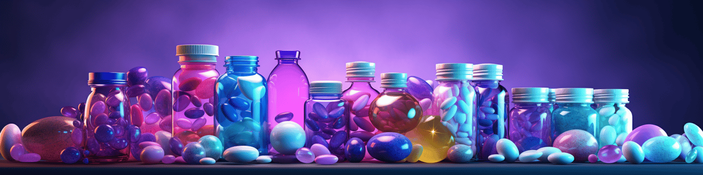 image of different drug pills on a surface