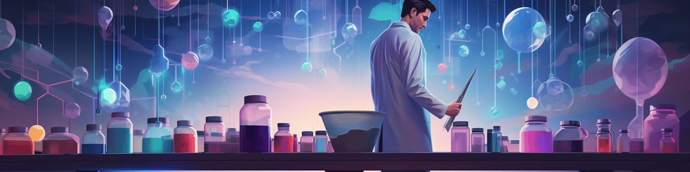 image of a doctor in a lab doing drug, clinical research