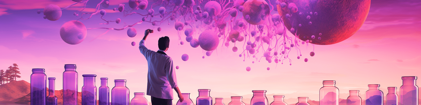 image of a doctor in a lab doing drug, clinical research