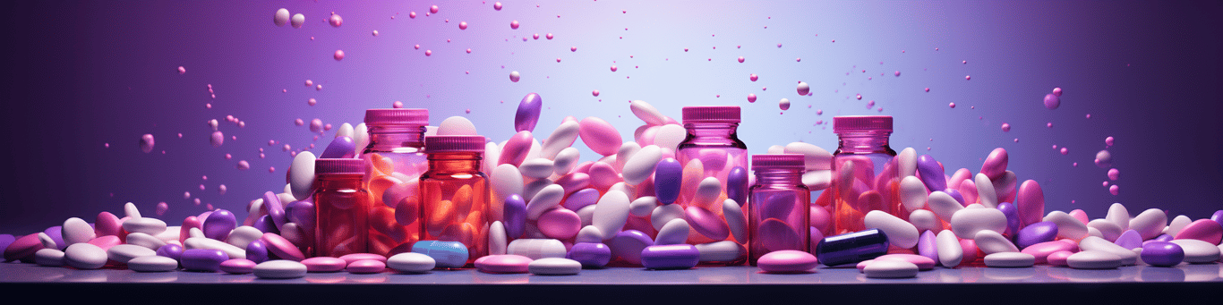 image of different drug pills on a surface
