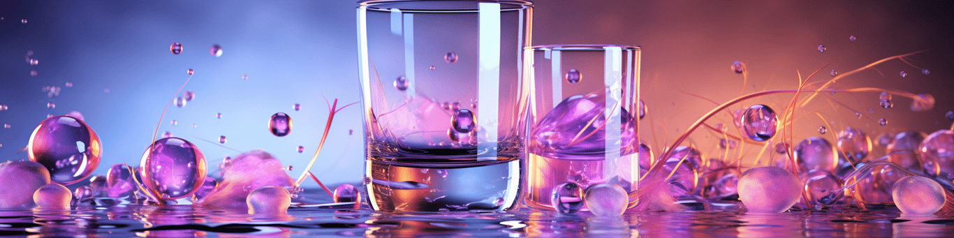 image of drug pills surrounding a glass of water symbolizing drug consumption