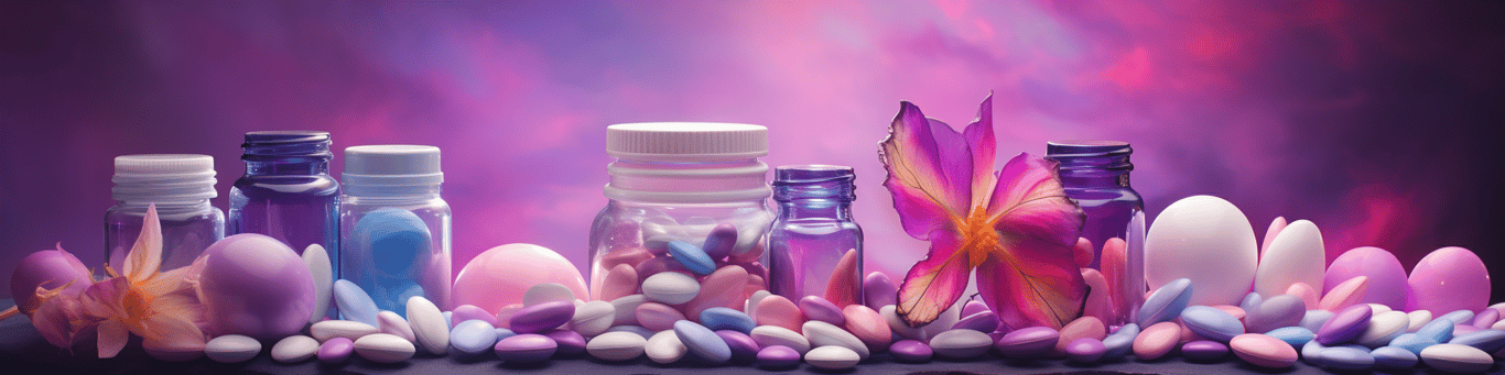 image of different drug pills on a surface