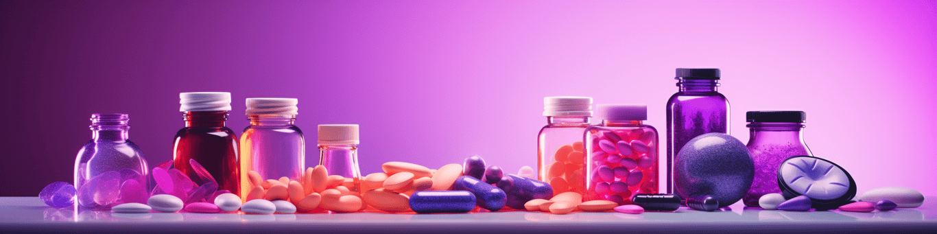 image of different drug pills on a surface