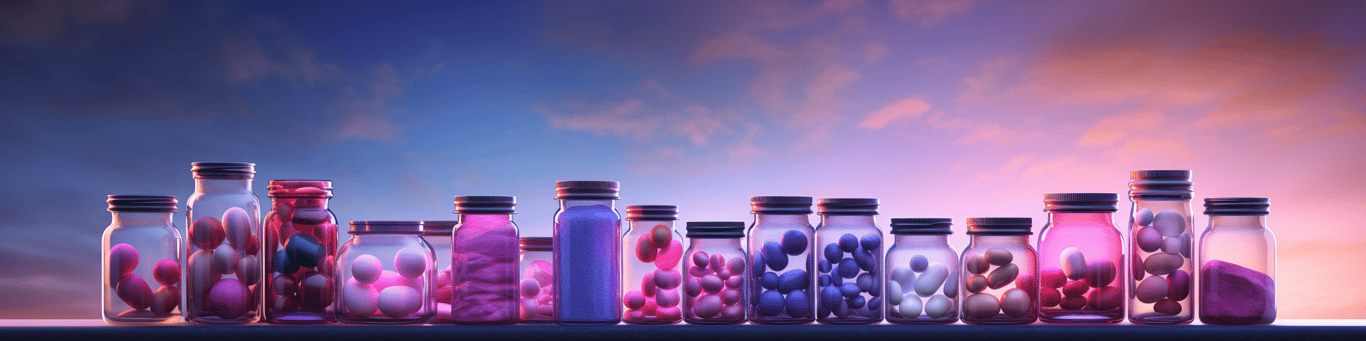 image of different drug pills on a surface