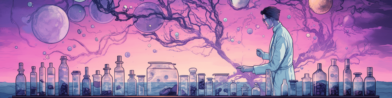 image of a doctor in a lab doing drug, clinical research