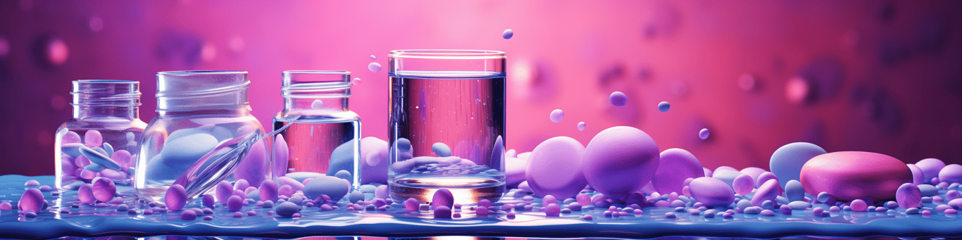 image of drug pills surrounding a glass of water symbolizing drug consumption