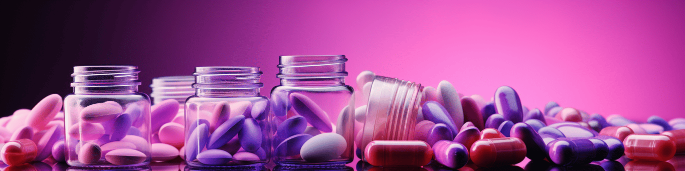 image of different drug pills on a surface