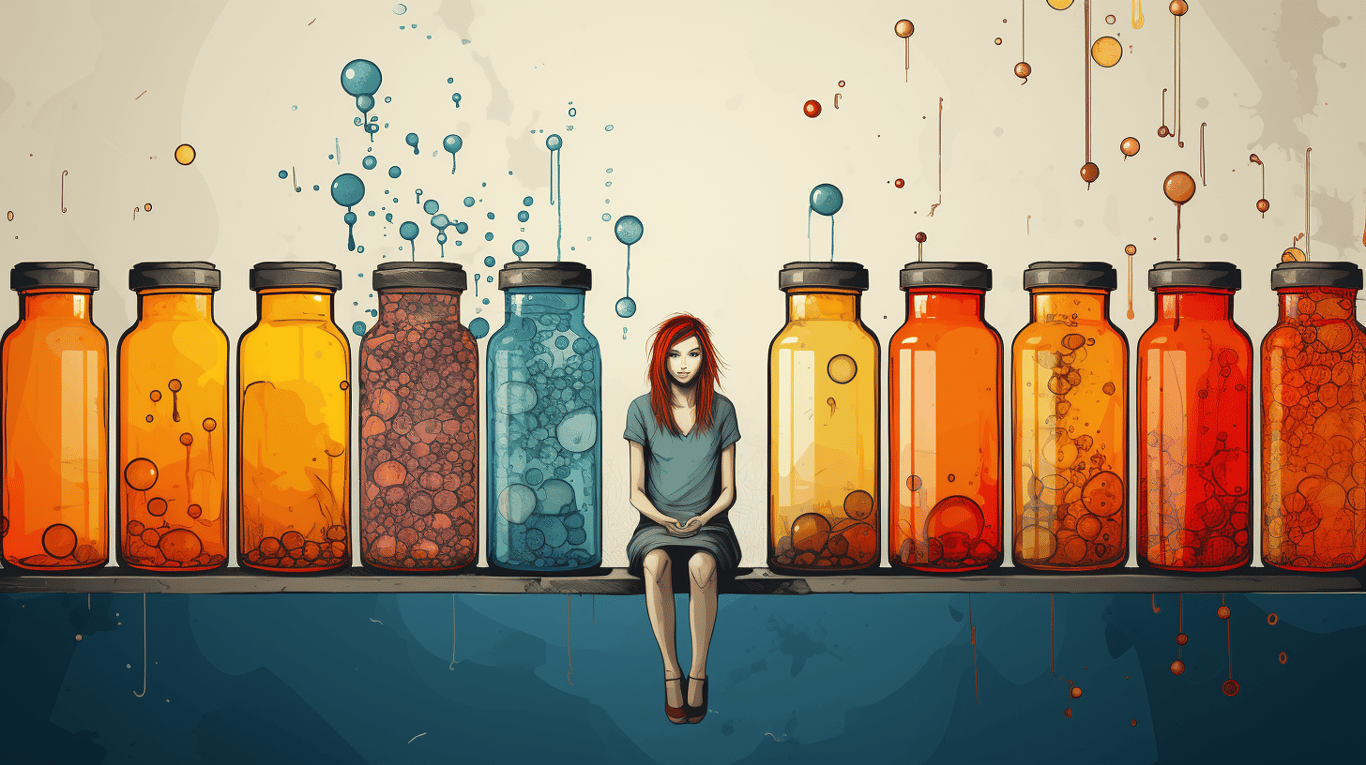 abstract image of a patient experiencing side effect