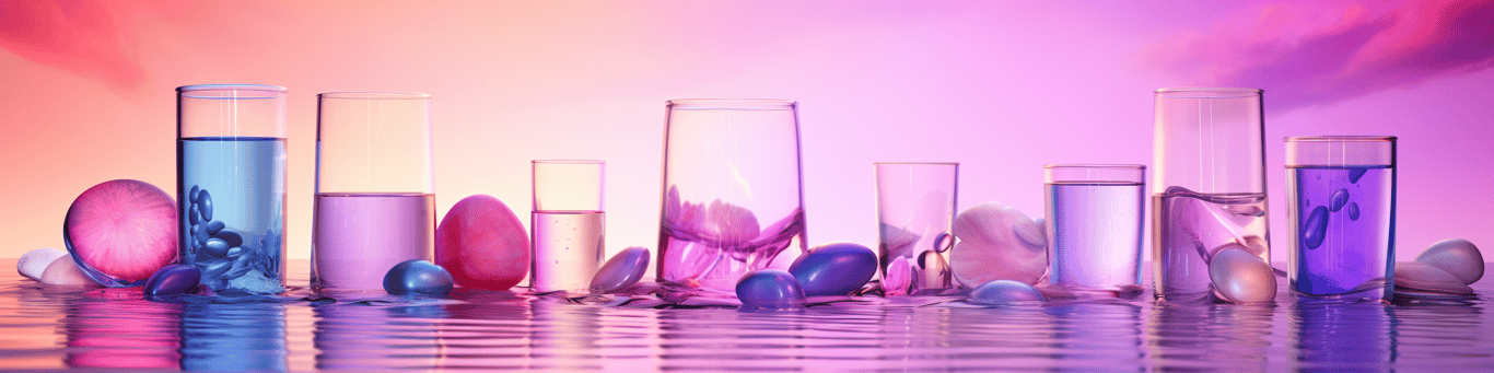 image of drug pills surrounding a glass of water symbolizing drug consumption