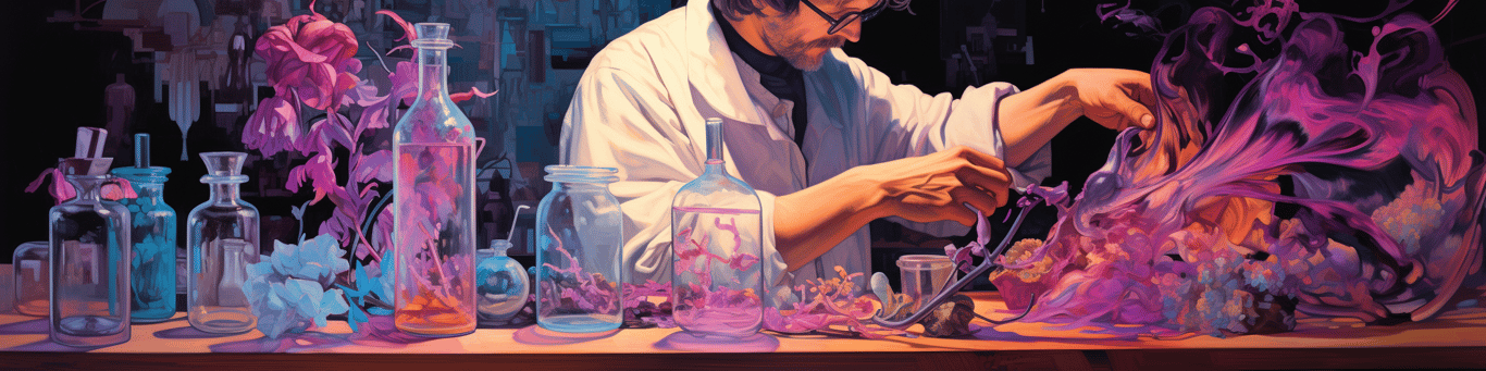 image of a doctor in a lab doing drug, clinical research