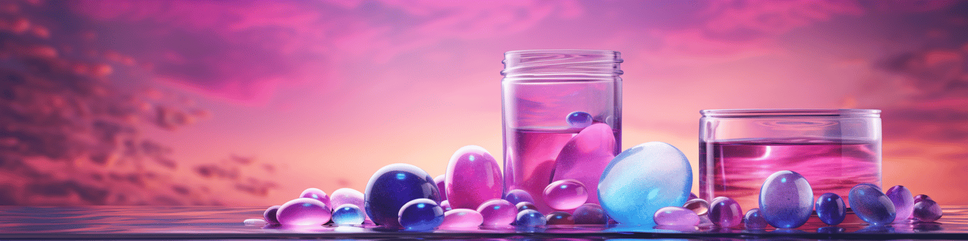 image of drug pills surrounding a glass of water symbolizing drug consumption