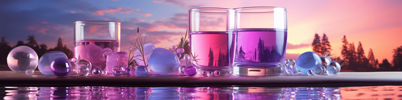 image of drug pills surrounding a glass of water symbolizing drug consumption