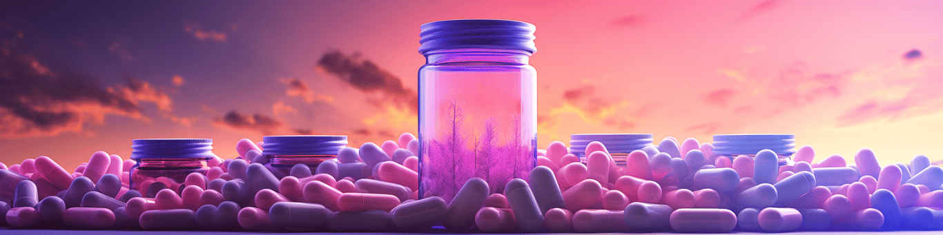 image of different drug pills on a surface