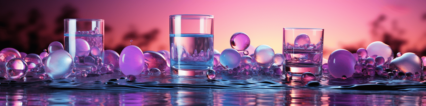 image of drug pills surrounding a glass of water symbolizing drug consumption