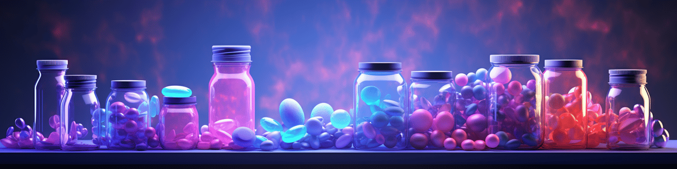 image of different drug pills on a surface