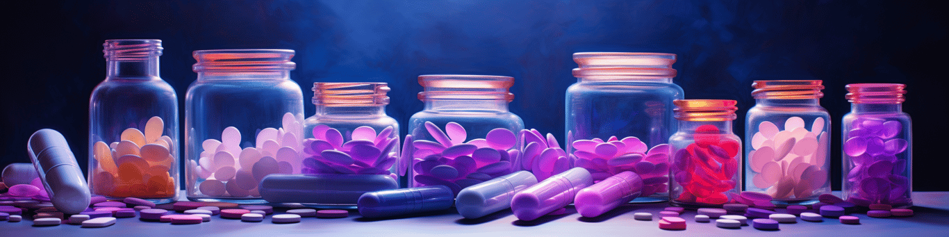 image of different drug pills on a surface