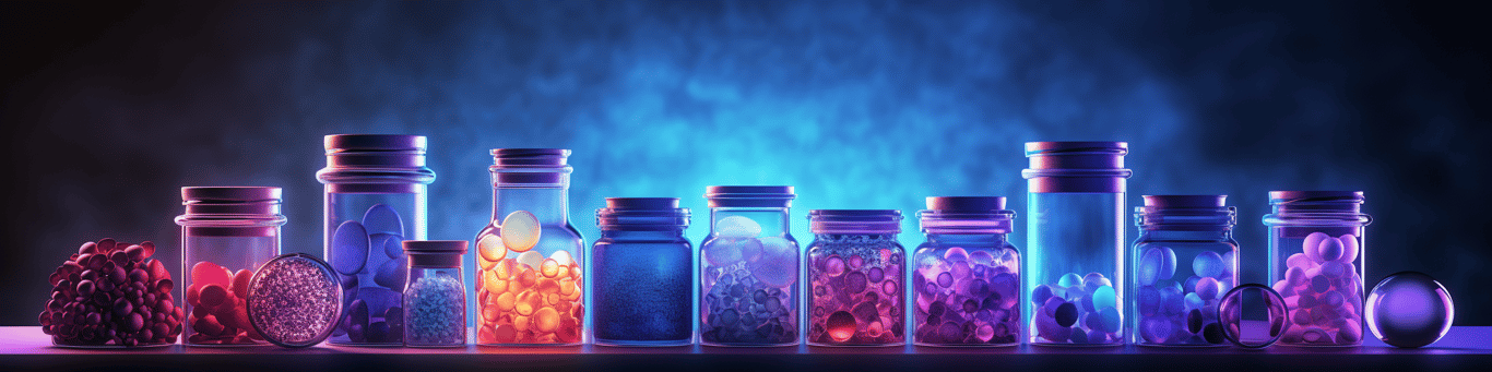 image of different drug pills on a surface