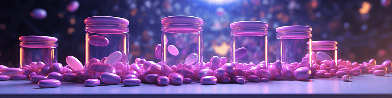 image of different drug pills on a surface