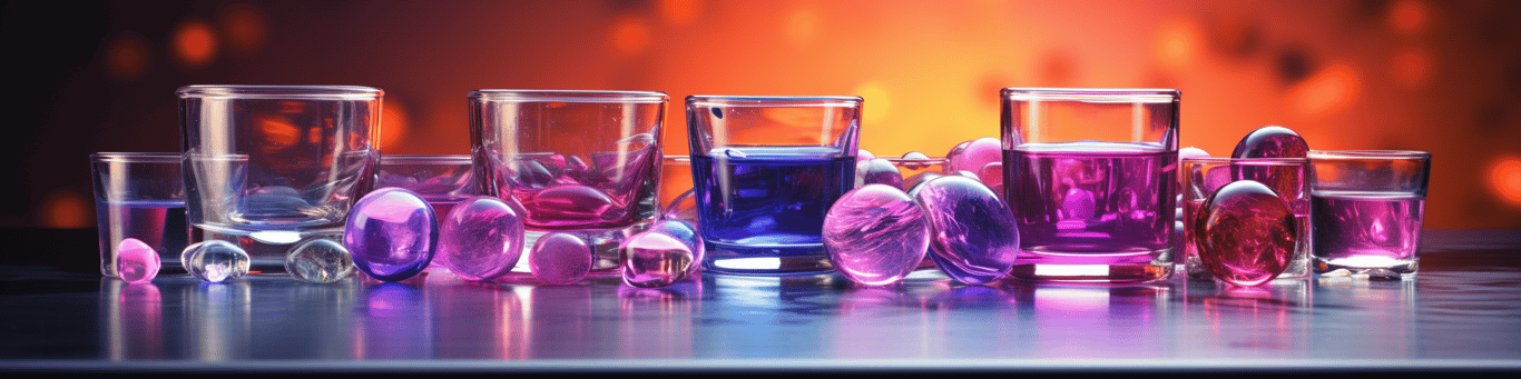 image of drug pills surrounding a glass of water symbolizing drug consumption