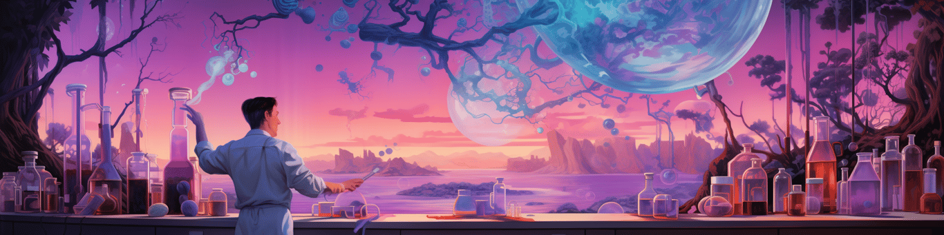 image of a doctor in a lab doing drug, clinical research