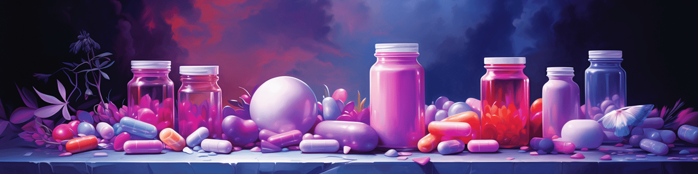 image of different drug pills on a surface